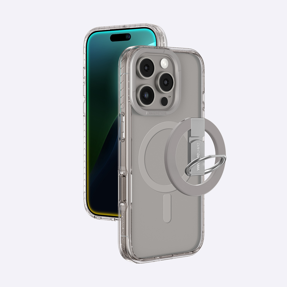Apple iPhone 16 Pro Max Uyumlu Kılıf Magsafe Şarj Özellikli Yüzük Standlı Amazingthing Titan Pro Serisi Kapak - 16