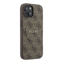 Apple iPhone 15 Uyumlu Kılıf Guess Orjinal Lisanslı M-safe Kabartmalı 4G Desenli Yazı Logolu Kapak - 3