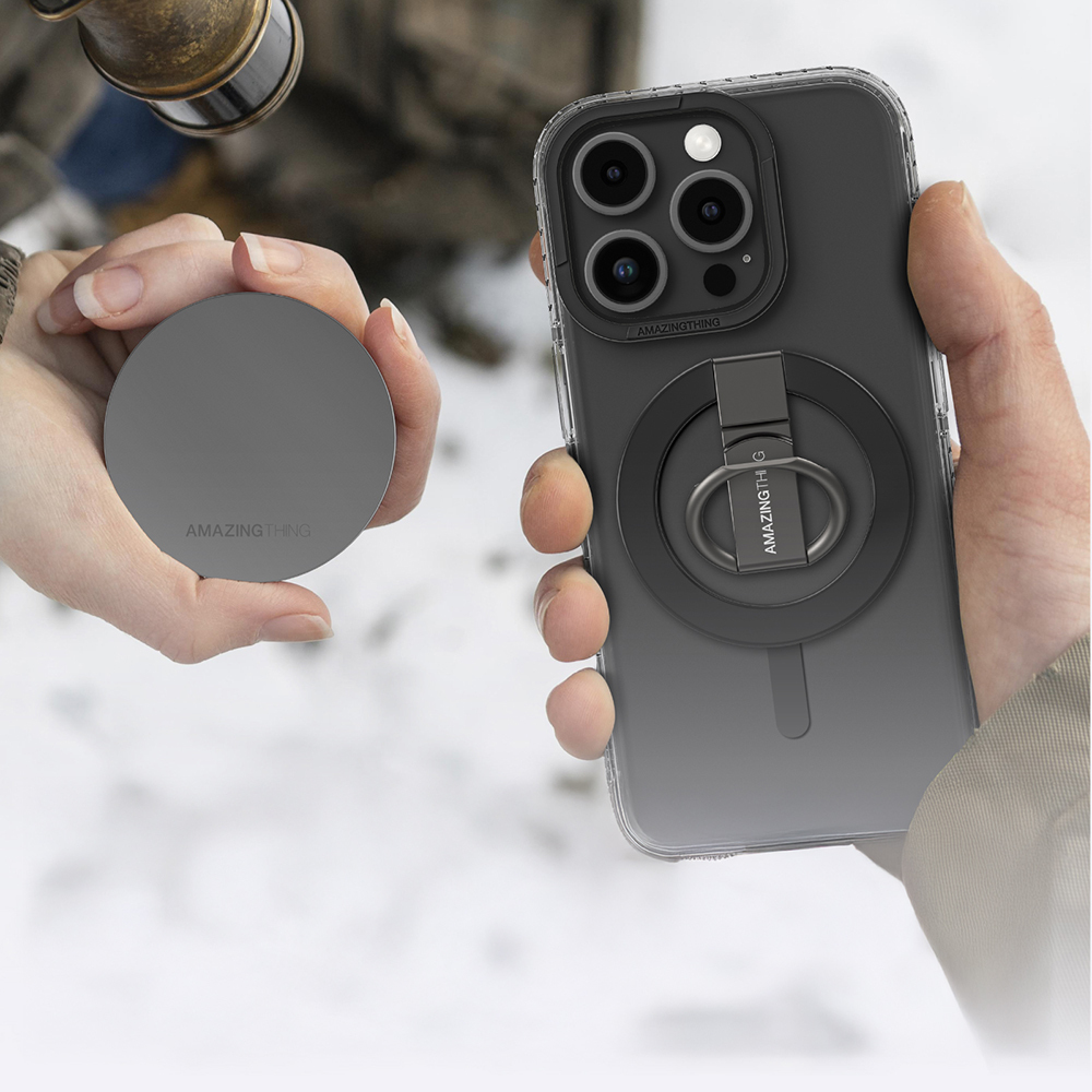 Apple iPhone 16 Pro Max Uyumlu Kılıf Magsafe Şarj Özellikli Yüzük Standlı Amazingthing Titan Pro Serisi Kapak - 32
