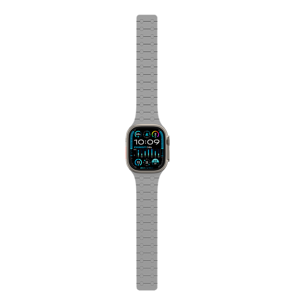 Apple Watch Ultra 49mm Uyumlu Amazingthing Smoothie Sport Magnetik Tak Çıkar Silikon Strap Kayış - 3