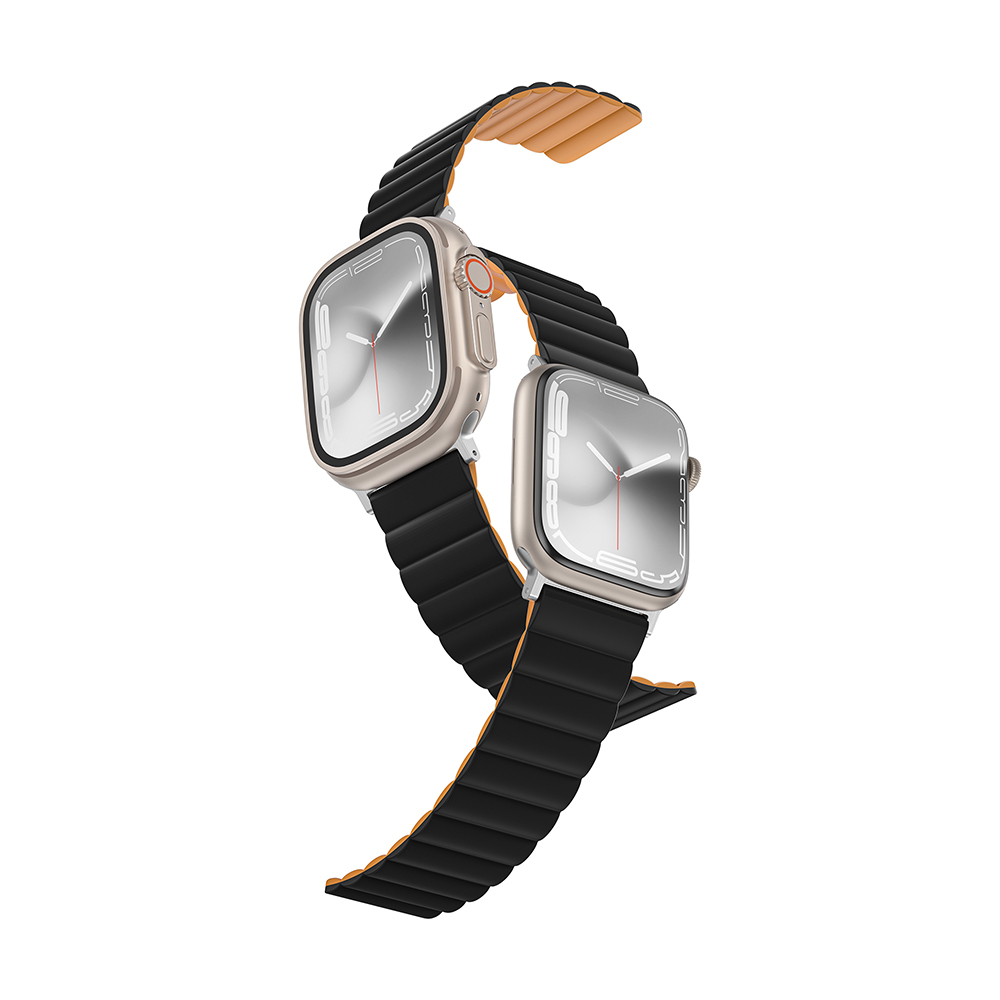 Apple Watch 7 45mm Uyumlu Amazingthing Smoothie Mag Magnetik Tak Çıkar Silikon Strap Kayış - 4