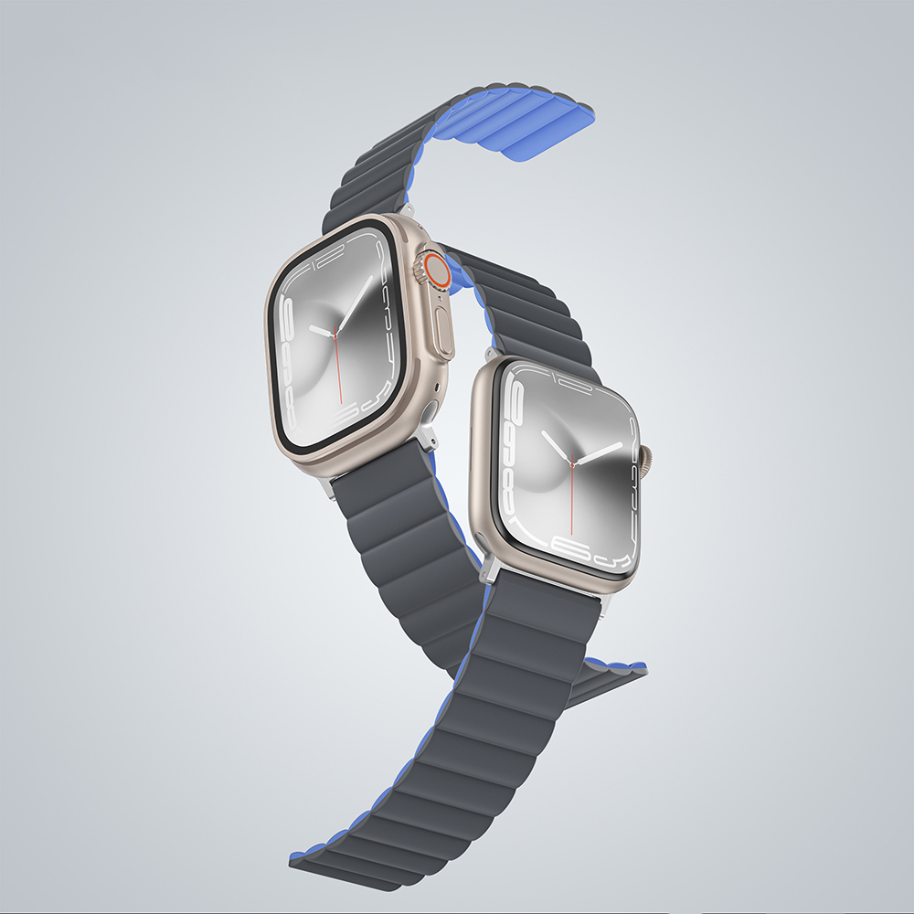 Apple Watch 7 45mm Uyumlu Amazingthing Smoothie Mag Magnetik Tak Çıkar Silikon Strap Kayış - 14