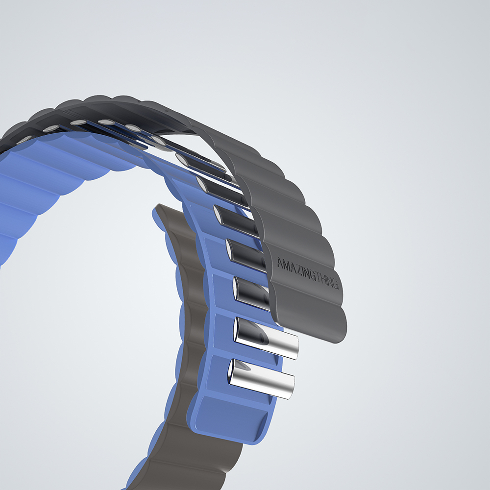 Apple Watch 7 45mm Uyumlu Amazingthing Smoothie Mag Magnetik Tak Çıkar Silikon Strap Kayış - 15
