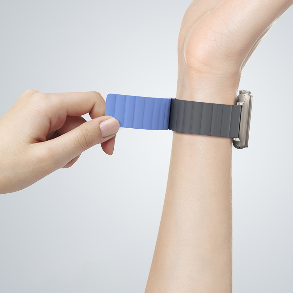 Apple Watch 7 45mm Uyumlu Amazingthing Smoothie Mag Magnetik Tak Çıkar Silikon Strap Kayış - 17