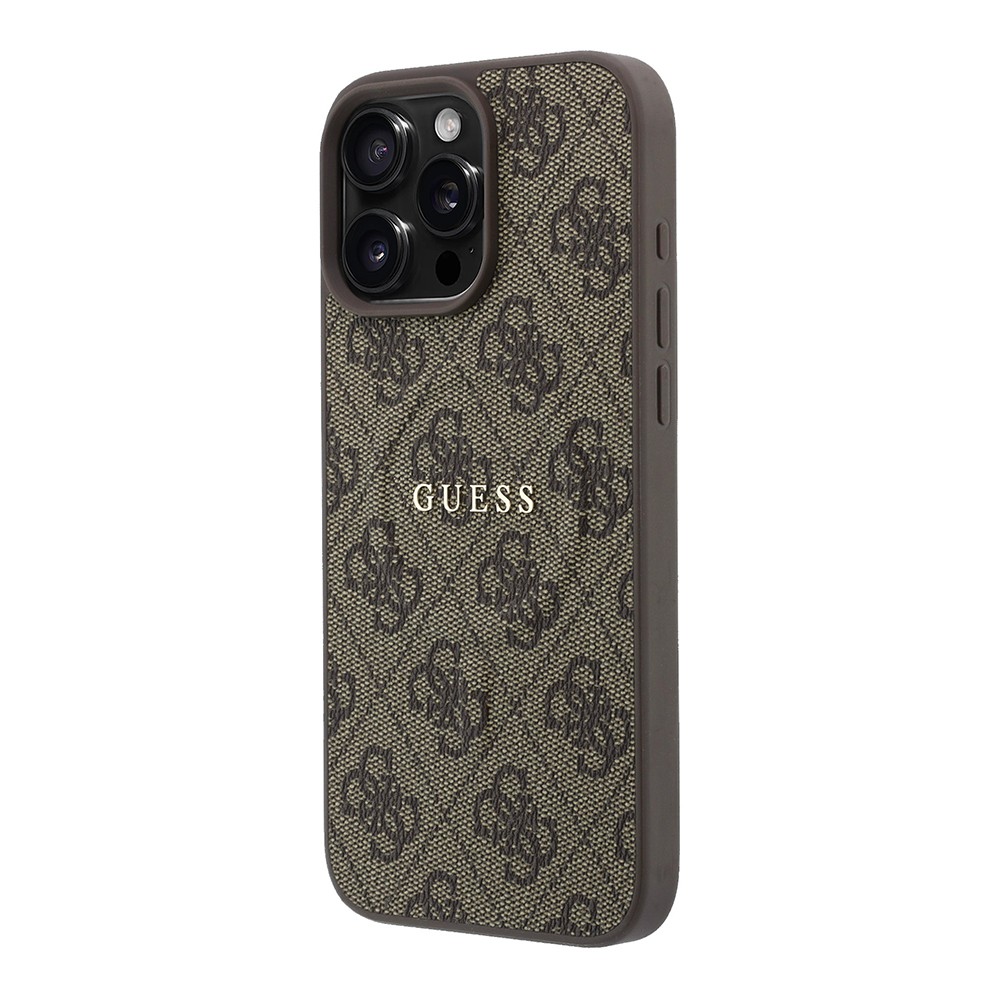 Apple iPhone 16 Pro Max Uyumlu Kılıf Guess Orjinal Lisanslı M-safe Kabartmalı 4G Desenli Yazı Logolu Kapak - 1