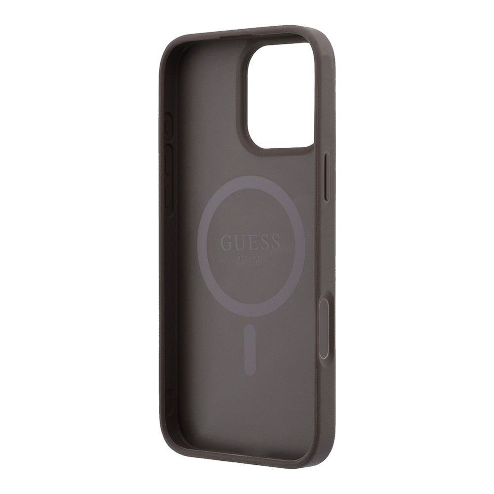 Apple iPhone 16 Pro Max Uyumlu Kılıf Guess Orjinal Lisanslı M-safe Kabartmalı 4G Desenli Yazı Logolu Kapak - 6