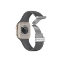 Apple Watch 10 46mm Amazingthing Titan Swift Deri Dokulu Silikon Kordon - 15