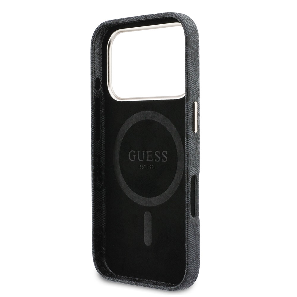 Apple iPhone 17 Pro Max Uyumlu Kılıf Guess Orjinal Lisanslı M-safe Şarj Özellikli Script Yazı Logolu 4G Desenli Kapak - 6