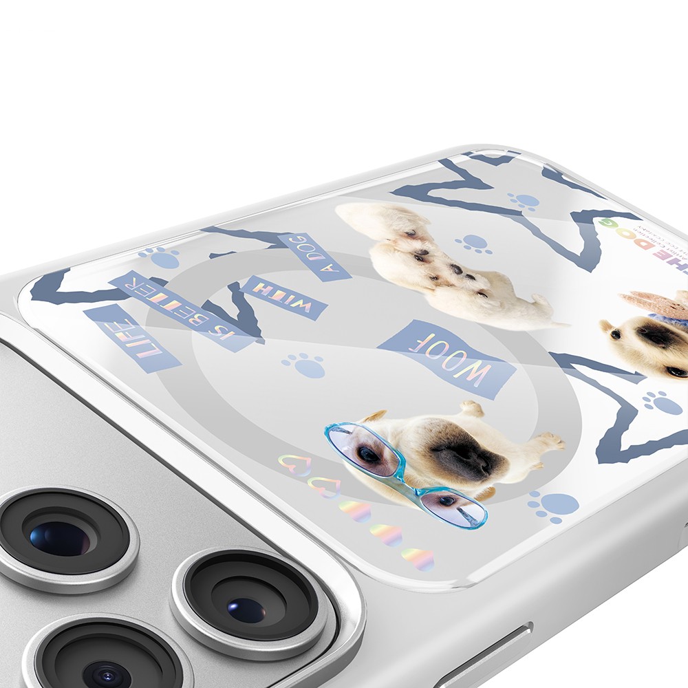 Apple iPhone 17 Pro Max Uyumlu Kılıf M-safe Şarj Özellikli 3D Baskılı Tasarım Mutural The Dog Serisi Kapak - 4