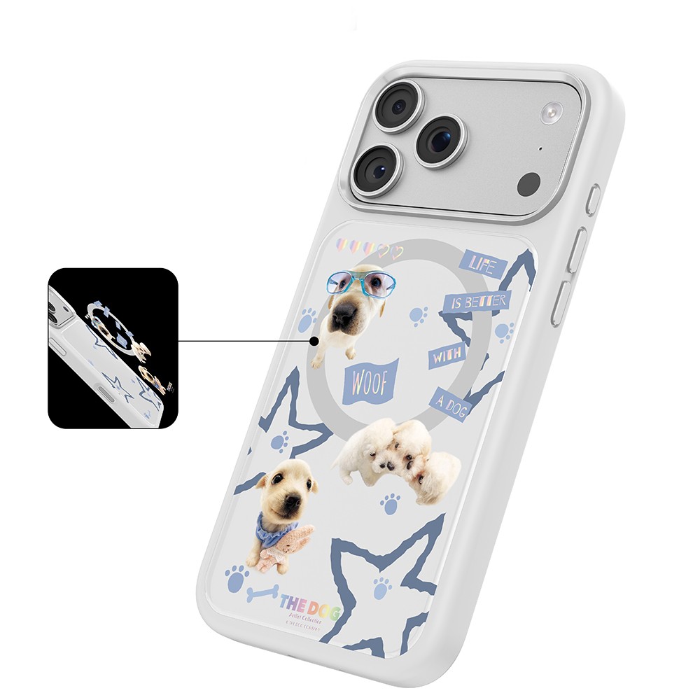 Apple iPhone 17 Pro Max Uyumlu Kılıf M-safe Şarj Özellikli 3D Baskılı Tasarım Mutural The Dog Serisi Kapak - 7
