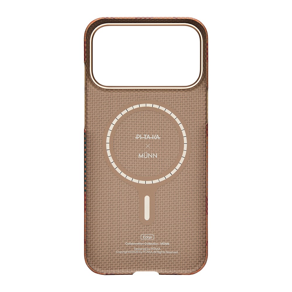 Apple iPhone 17 Pro Max Uyumlu Kılıf M-safe Şarj Özellikli Aramid Fiber Pitaka Flora in Grid Serisi Kapak - 3