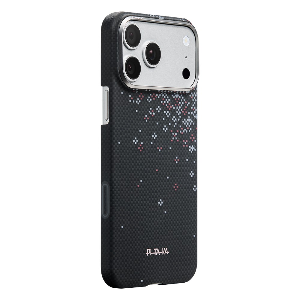 Apple iPhone 17 Pro Max Uyumlu Kılıf M-safe Şarj Özellikli Aramid Fiber Pitaka Sakura Hours Serisi Kapak - 1