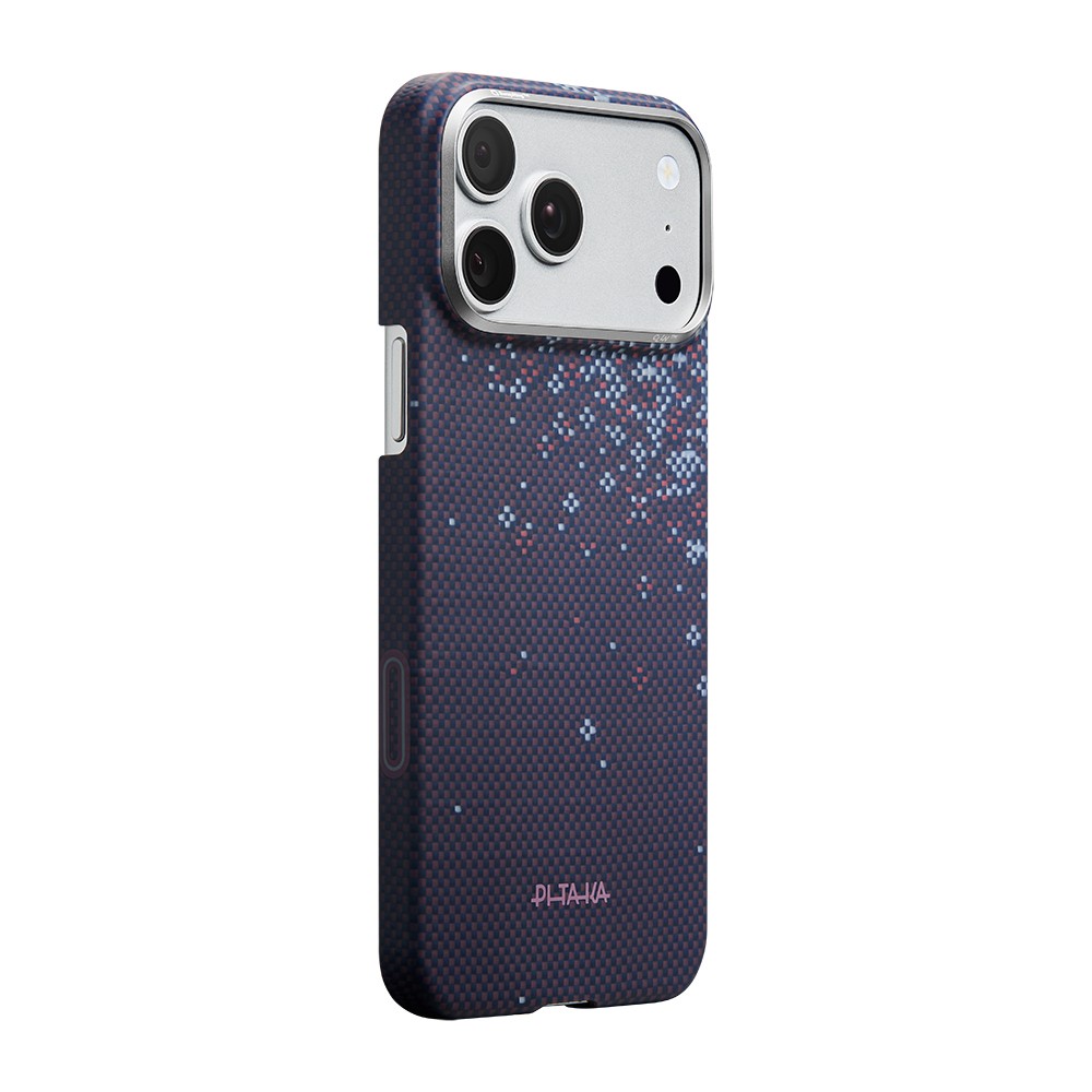 Apple iPhone 17 Pro Max Uyumlu Kılıf M-safe Şarj Özellikli Aramid Fiber Pitaka Sakura Hours Serisi Kapak - 1