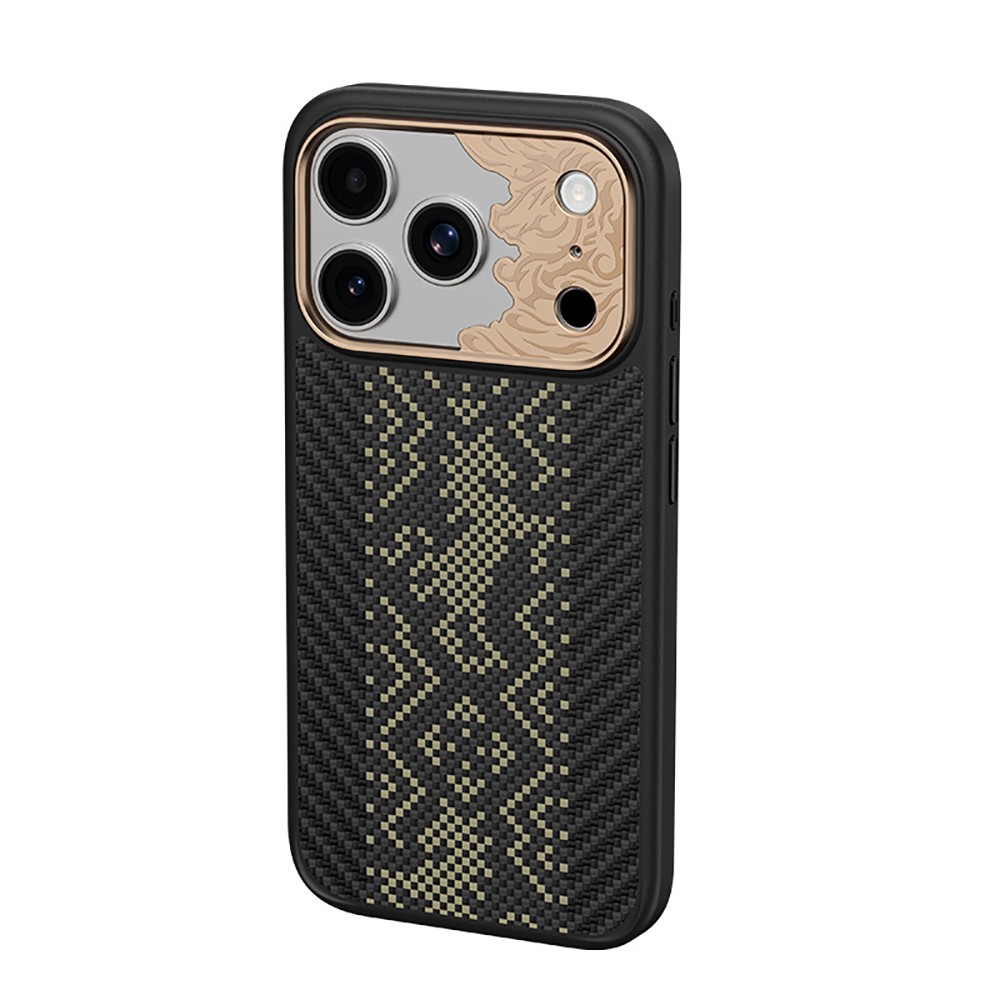 Apple iPhone 17 Pro Max Uyumlu Kılıf M-safe Şarj Özellikli Karbon Fiber Tasarımlı Benks Knight ArmorPro Kevlar Kapak - 2
