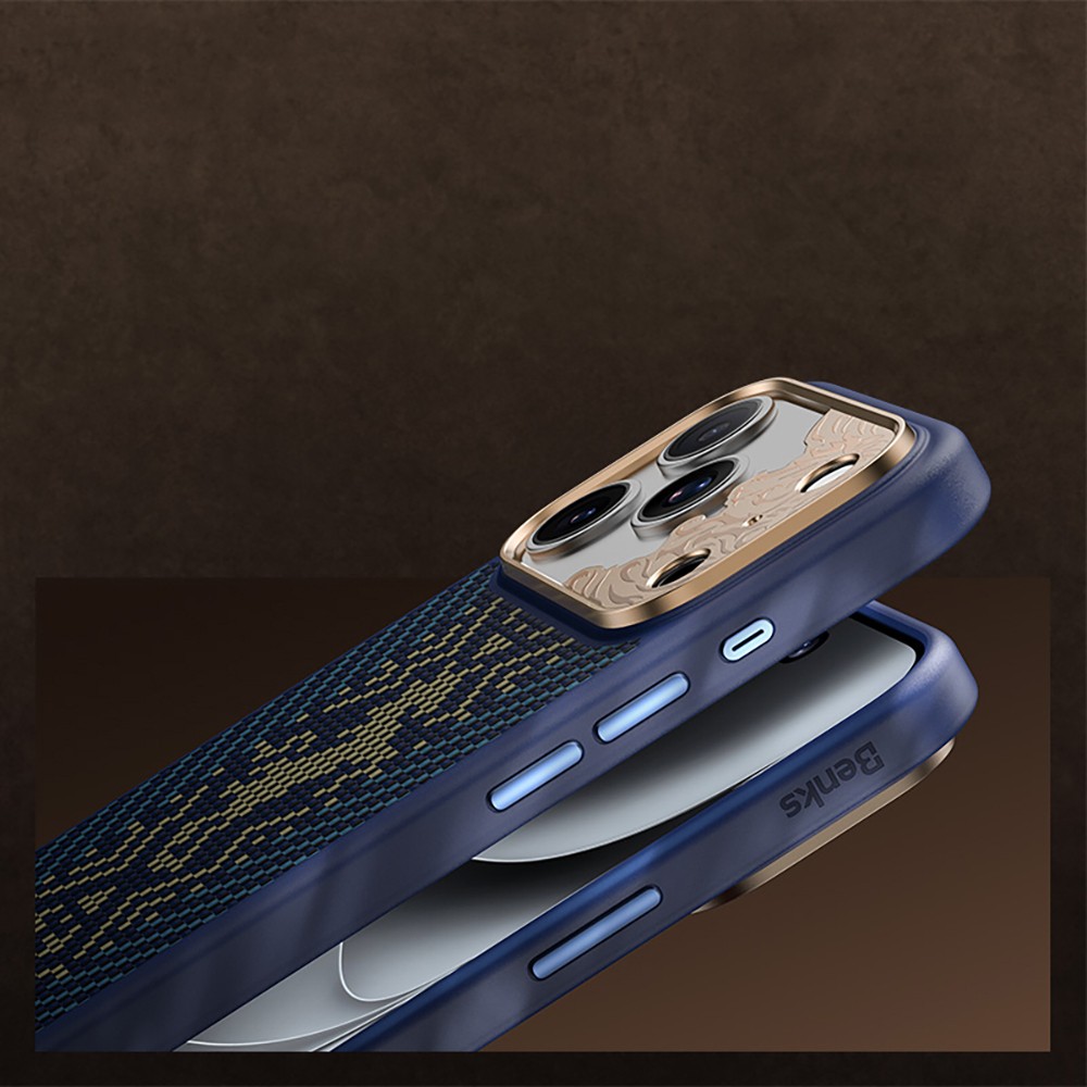 Apple iPhone 17 Pro Max Uyumlu Kılıf M-safe Şarj Özellikli Karbon Fiber Tasarımlı Benks Knight ArmorPro Kevlar Kapak - 2