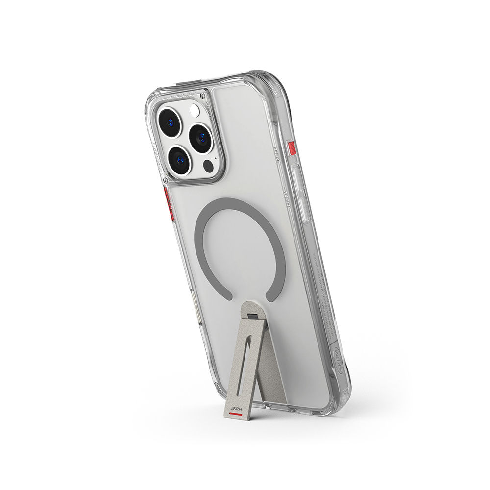 Apple iPhone 16 Pro Uyumlu Kılıf Magsafe Şarj Özellikli 360° Dönebilen Standlı Skinarma Helix Kapak - 5