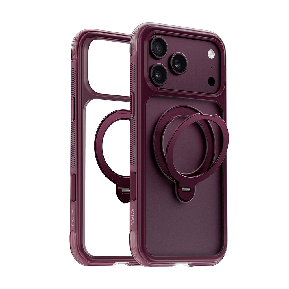Apple iPhone 17 Pro Max Uyumlu Kılıf Wiwu AS-203 AeroShield Ultra Serisi M-safe Şarj Özellikli Airbag Tasarımlı Standlı Kapak - 1