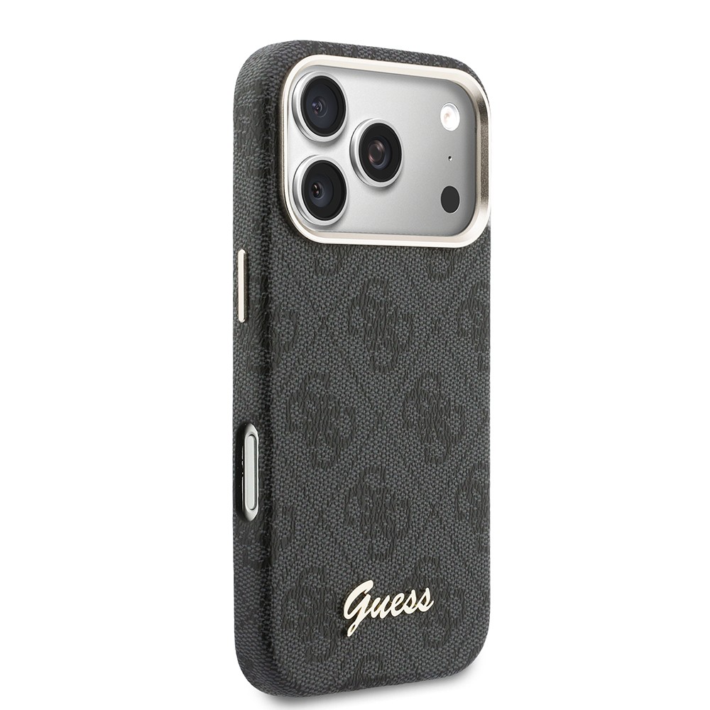 Apple iPhone 17 Pro Uyumlu Kılıf Guess Orjinal Lisanslı M-safe Şarj Özellikli Script Yazı Logolu 4G Desenli Kapak - 3