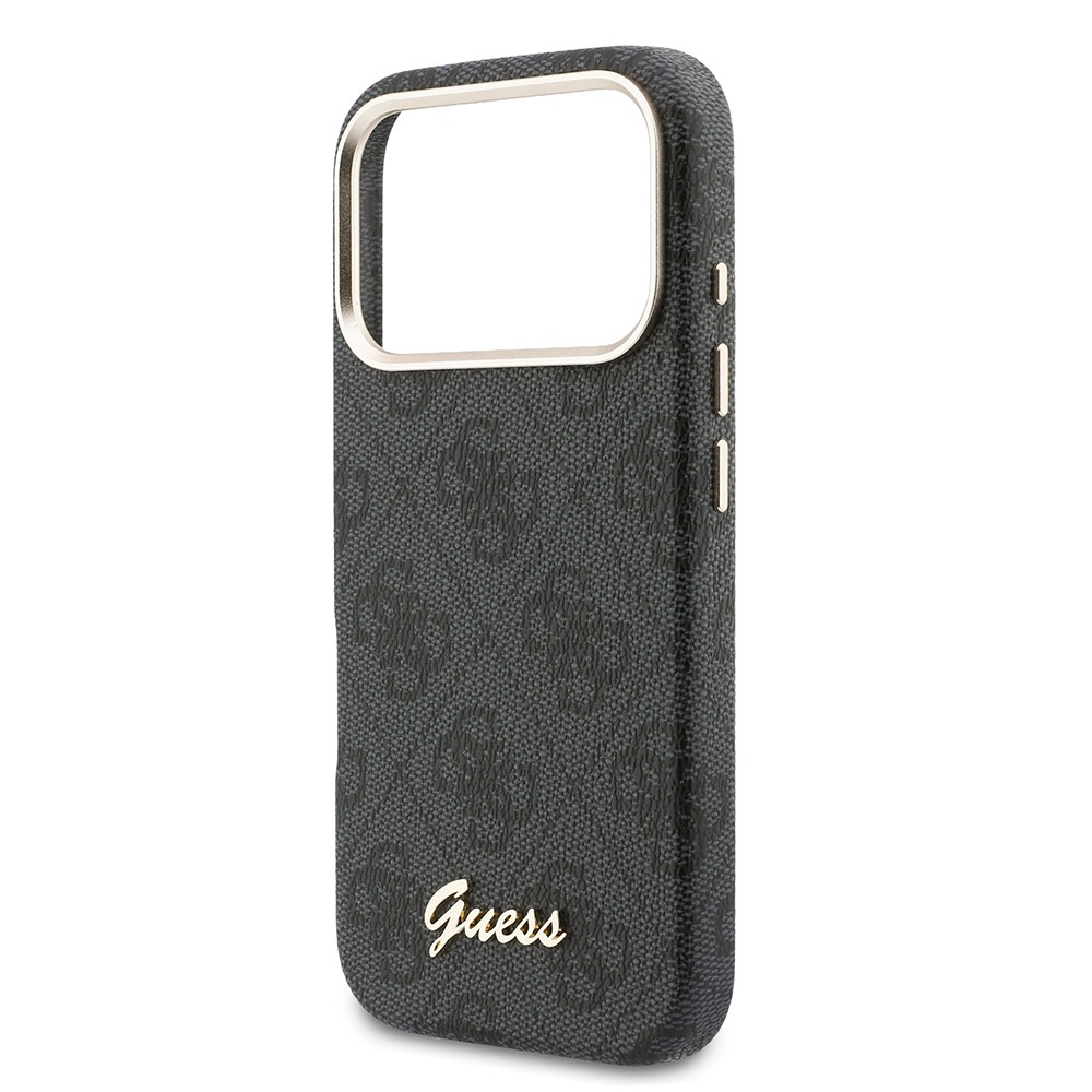 Apple iPhone 17 Pro Uyumlu Kılıf Guess Orjinal Lisanslı M-safe Şarj Özellikli Script Yazı Logolu 4G Desenli Kapak - 5
