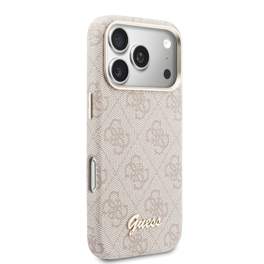 Apple iPhone 17 Pro Uyumlu Kılıf Guess Orjinal Lisanslı M-safe Şarj Özellikli Script Yazı Logolu 4G Desenli Kapak - 3