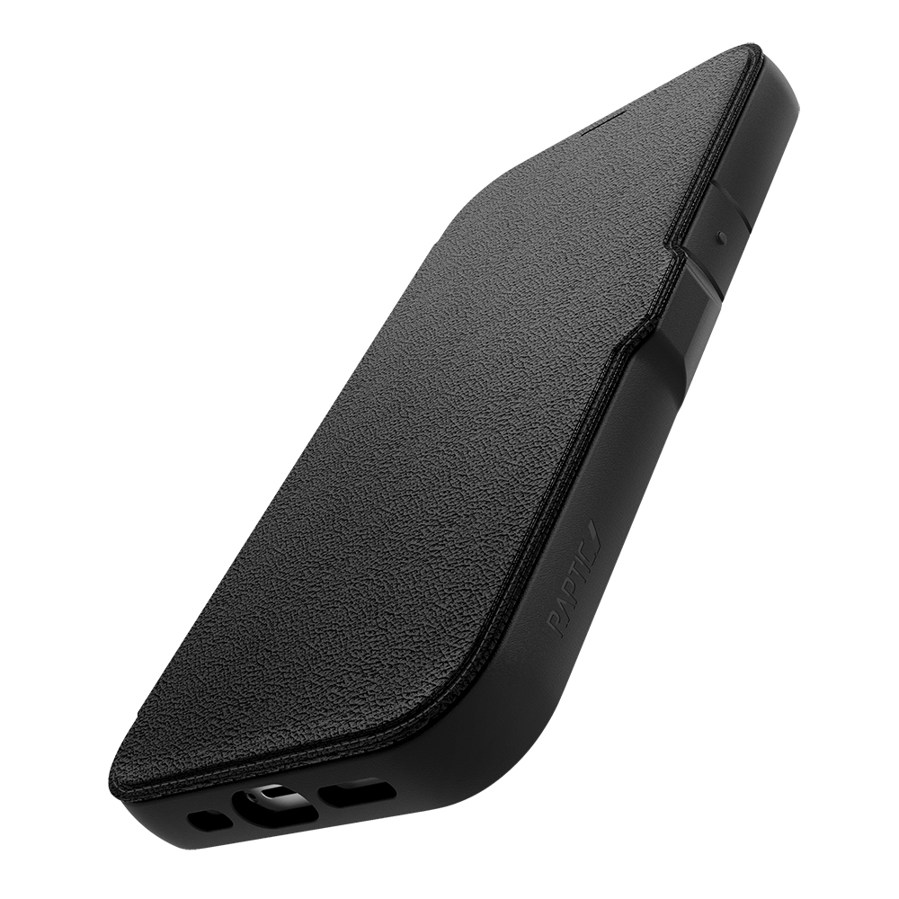Apple iPhone 13 Uyumlu Kılıf Vegan Deri Tasarımlı Şeffaf Arka Yüzey Kartlıklı Raptic Urban Folio Serisi Kapak - 2