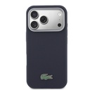 Apple iPhone 17 Pro Uyumlu Kılıf Lacoste Orjinal Lisanslı M-Safe Şarj Özellikli PVC Yarı Pike Desenli Arka Yüzey İkonik Timsah Dokuma Logolu Kapak - 2