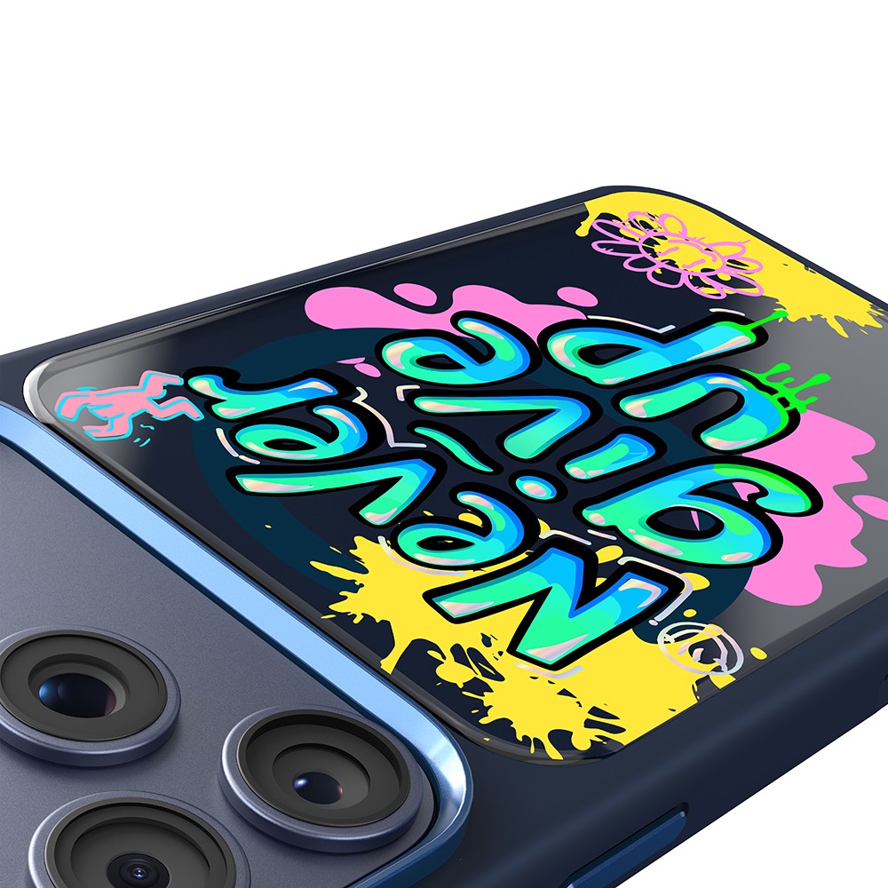 Apple iPhone 17 Pro Uyumlu Kılıf M-safe Şarj Özellikli 3D Baskılı Tasarım Mutural Graffiti Serisi Kapak - 4