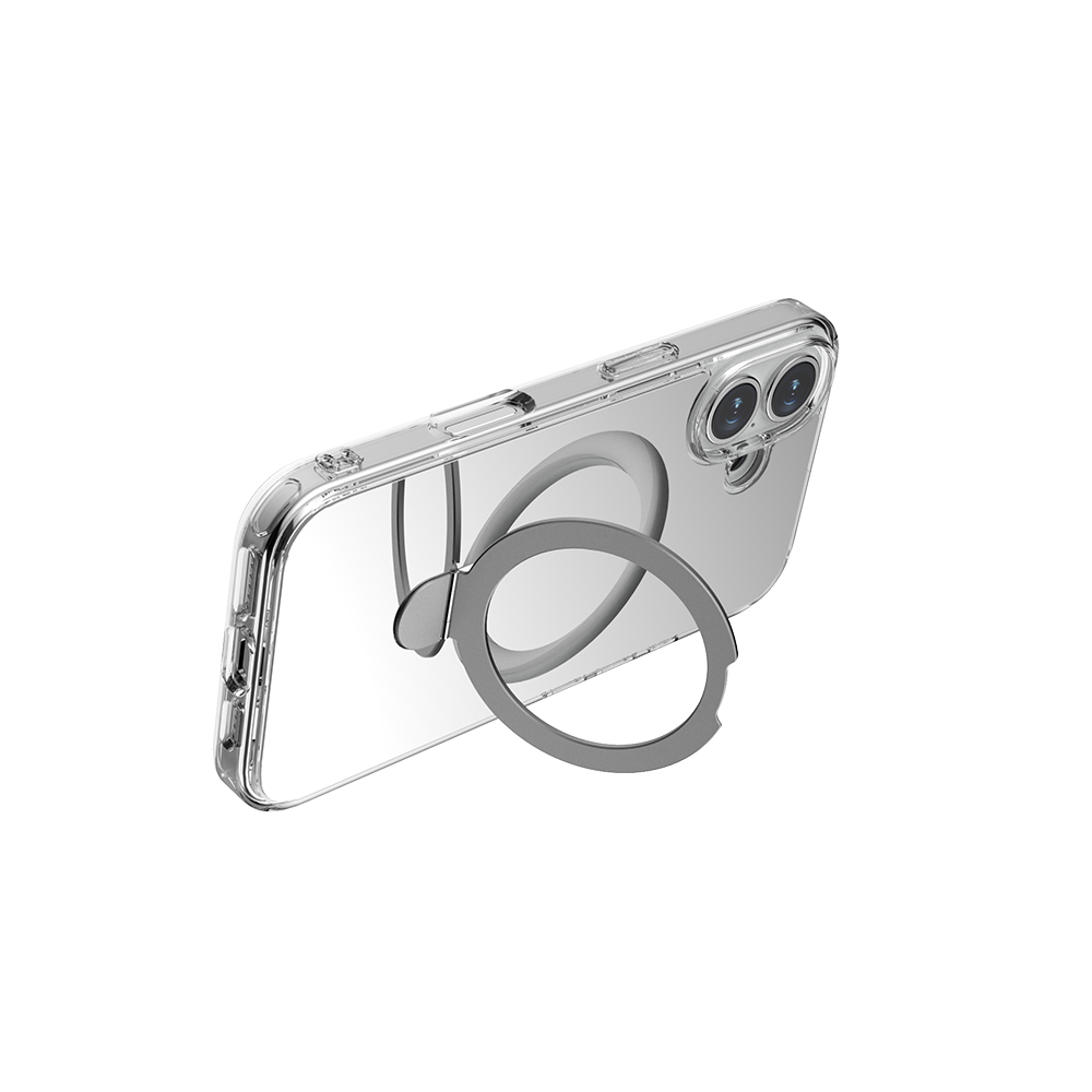 Apple iPhone 16 Uyumlu Kılıf Magsafe Şarj Özellikli Raptic Air Stand Serisi Aynalı Arka Yüzey Standlı Kapak - 2