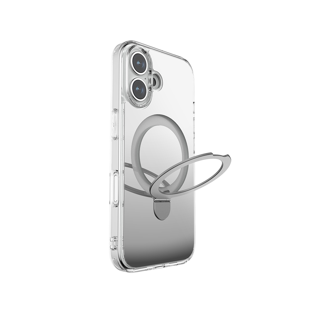 Apple iPhone 16 Uyumlu Kılıf Magsafe Şarj Özellikli Raptic Air Stand Serisi Aynalı Arka Yüzey Standlı Kapak - 3