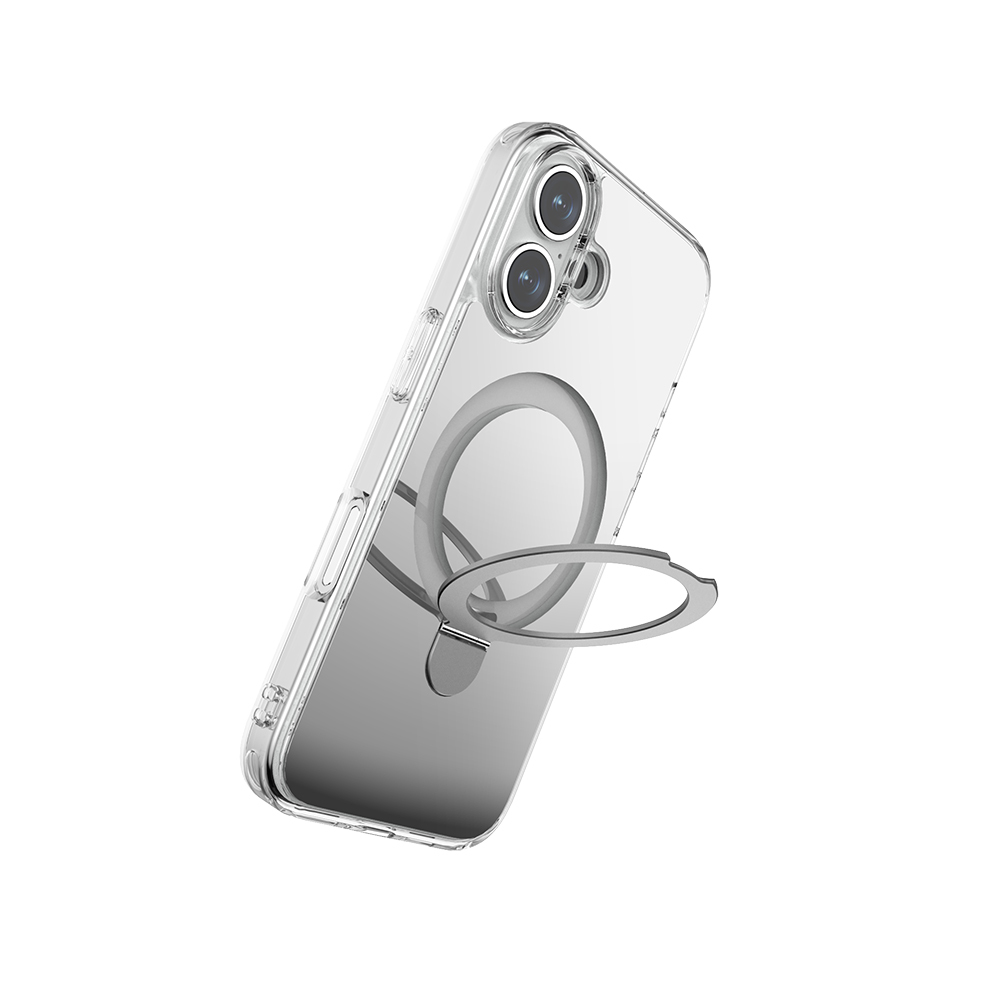 Apple iPhone 16 Uyumlu Kılıf Magsafe Şarj Özellikli Raptic Air Stand Serisi Aynalı Arka Yüzey Standlı Kapak - 4