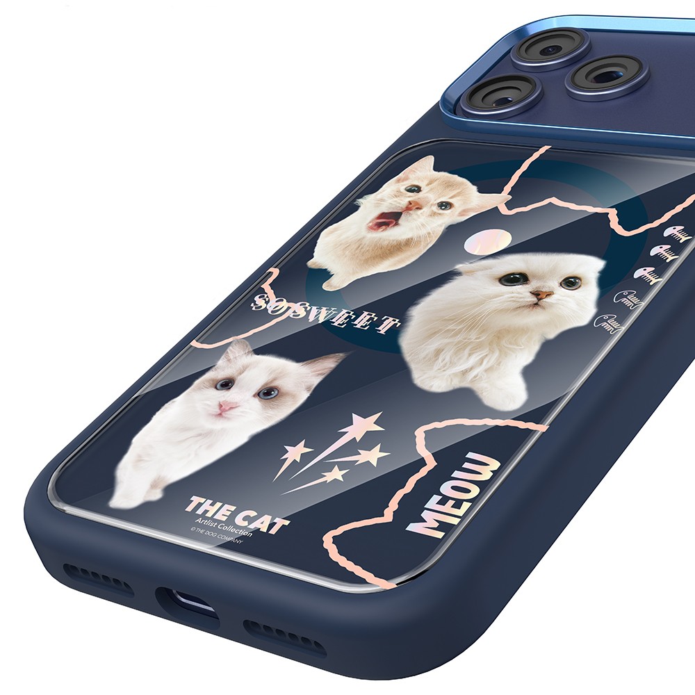 Apple iPhone 17 Pro Uyumlu Kılıf M-safe Şarj Özellikli 3D Baskılı Tasarım Mutural The Cat Serisi Kapak - 8