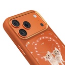 Apple iPhone 17 Pro Uyumlu Kılıf M-safe Şarj Özellikli 3D Baskılı Tasarım Mutural The Cat Serisi Kapak - 2