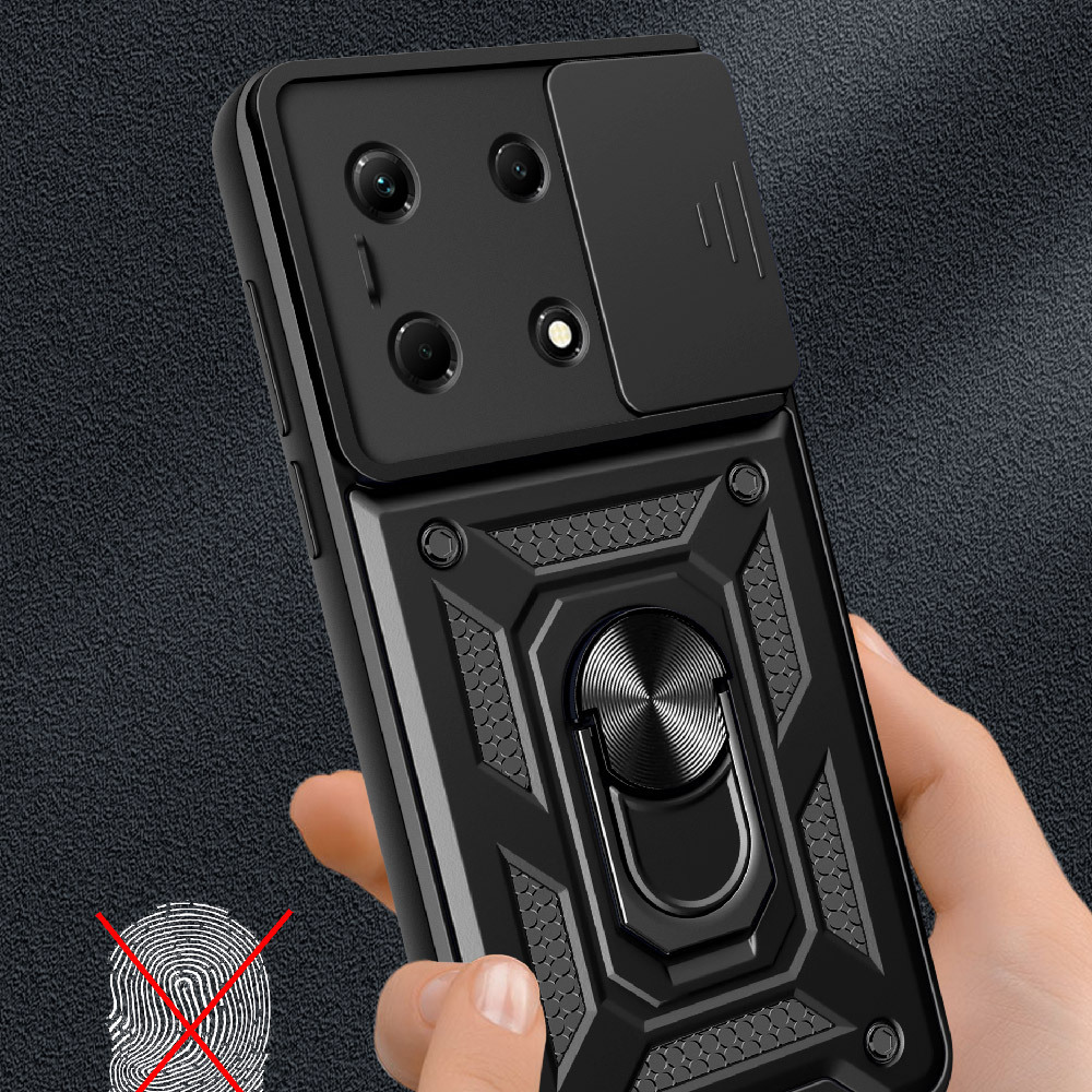 Infinix Note 30 Uyumlu VIP Kılıf Magnetik Standlı Kamera Korumalı Zore Sürgülü Vega Kapak - 3