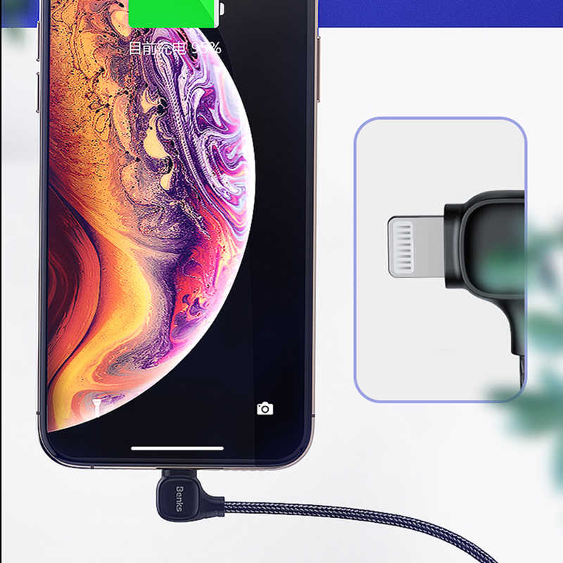 Benks M15 MFI Dual Right-Angle Fast Charging Kablo - 3