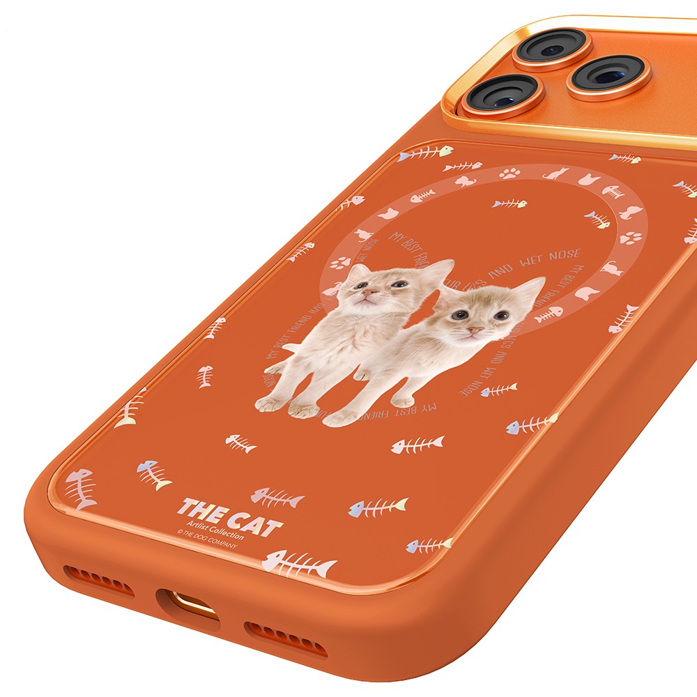 Apple iPhone 17 Pro Uyumlu Kılıf M-safe Şarj Özellikli 3D Baskılı Tasarım Mutural The Cat Serisi Kapak - 8