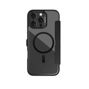 Apple iPhone 16 Pro Uyumlu Kılıf Magsafe Şarj Özellikli Vegan Deri Tasarımlı Şeffaf Arka Yüzey Kartlıklı Raptic Urban Folio Serisi Kapak - 1