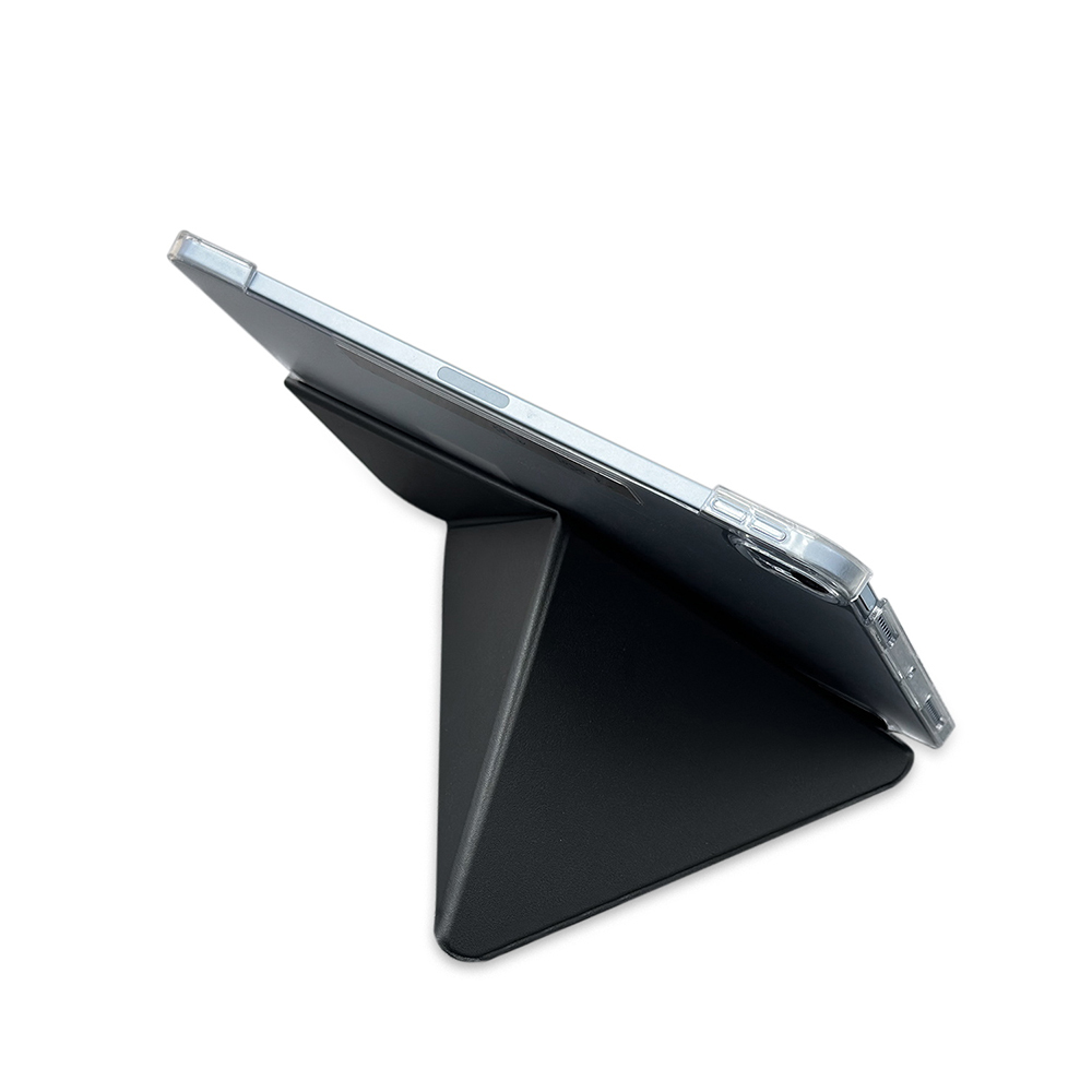 Apple iPad Air 13 2024 Uyumlu Raptic Clear Folio Airbagli Şeffaf Kapaklı Katlanabilir Standlı Kılıf - 4