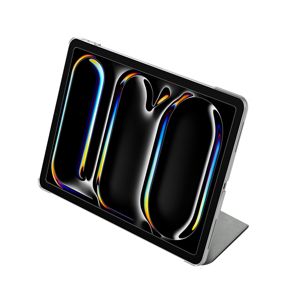 Apple iPad Air 13 2024 Uyumlu Raptic Clear Folio Airbagli Şeffaf Kapaklı Katlanabilir Standlı Kılıf - 5