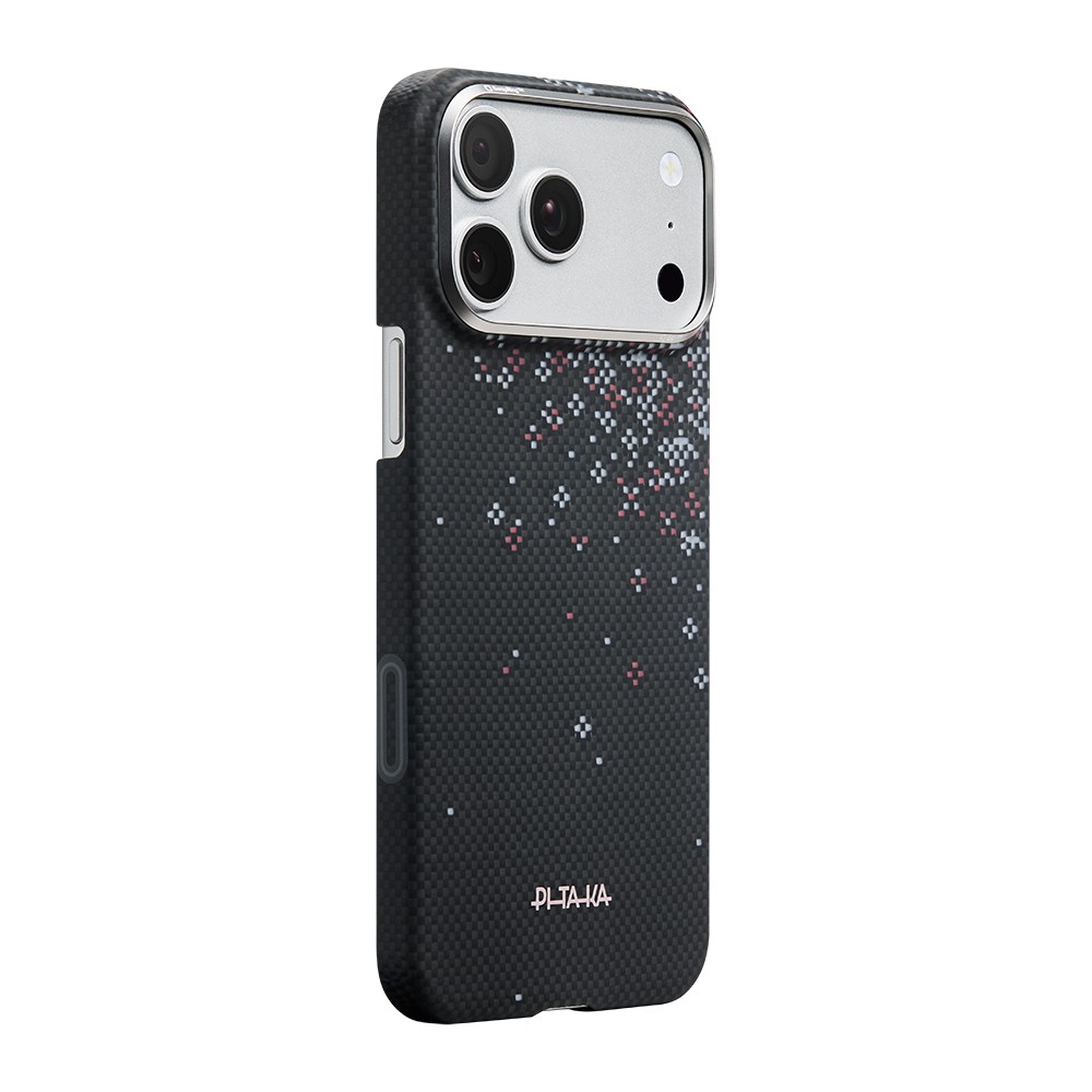 Apple iPhone 17 Pro Uyumlu Kılıf M-safe Şarj Özellikli Aramid Fiber Pitaka Sakura Hours Serisi Kapak - 1