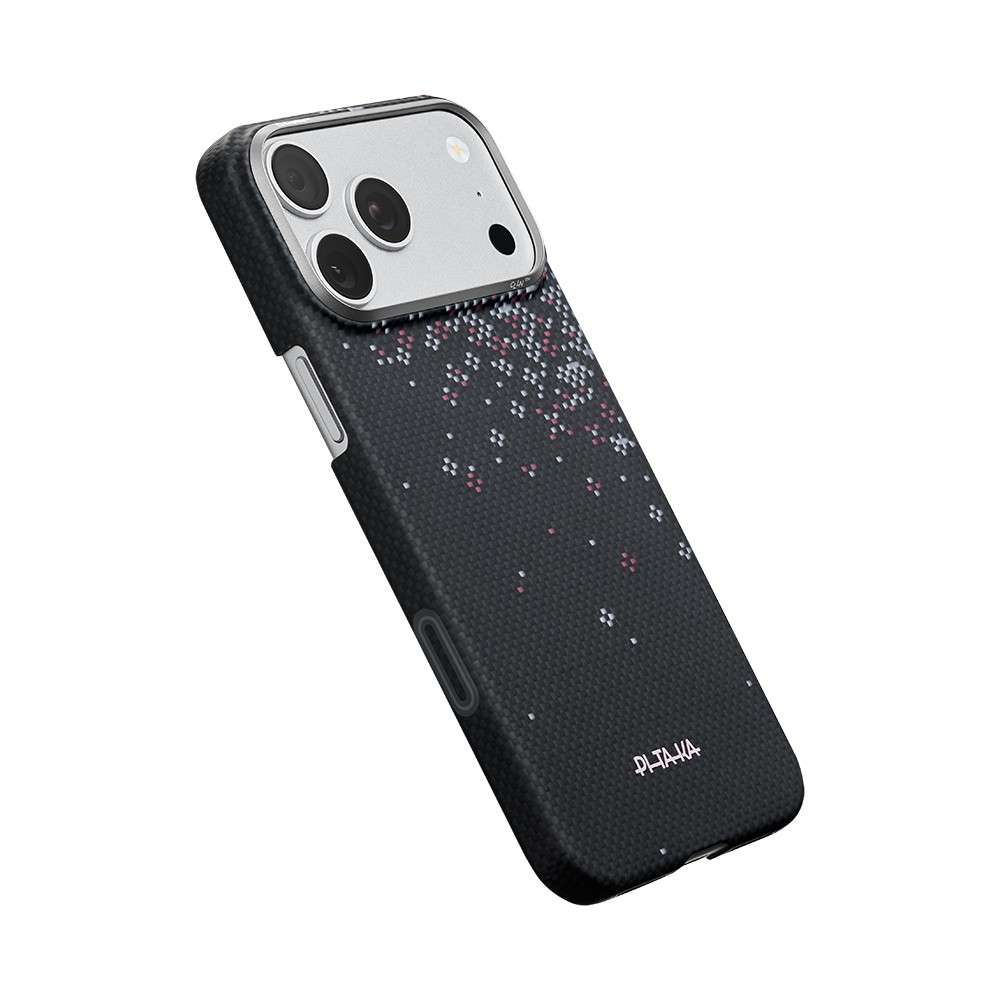 Apple iPhone 17 Pro Uyumlu Kılıf M-safe Şarj Özellikli Aramid Fiber Pitaka Sakura Hours Serisi Kapak - 2