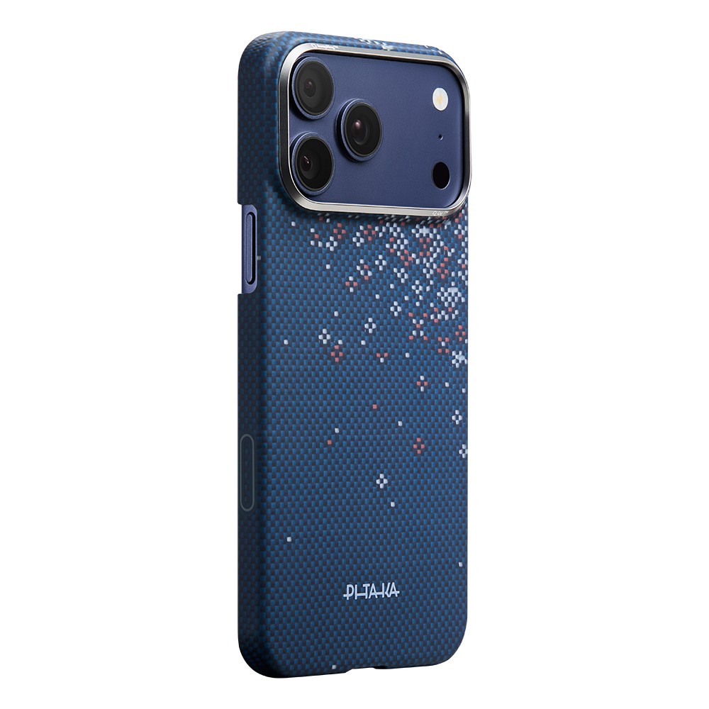 Apple iPhone 17 Pro Uyumlu Kılıf M-safe Şarj Özellikli Aramid Fiber Pitaka Sakura Hours Serisi Kapak - 3