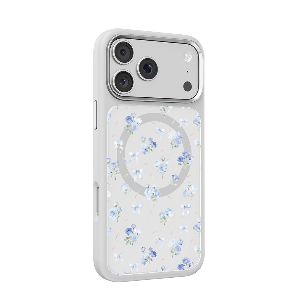 Apple iPhone 17 Pro Uyumlu Kılıf M-safe Şarj Özellikli Çiçek Tasarımlı Mutural Flower Serisi Kapak - 1