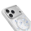 Apple iPhone 17 Pro Uyumlu Kılıf M-safe Şarj Özellikli Çiçek Tasarımlı Mutural Flower Serisi Kapak - 6