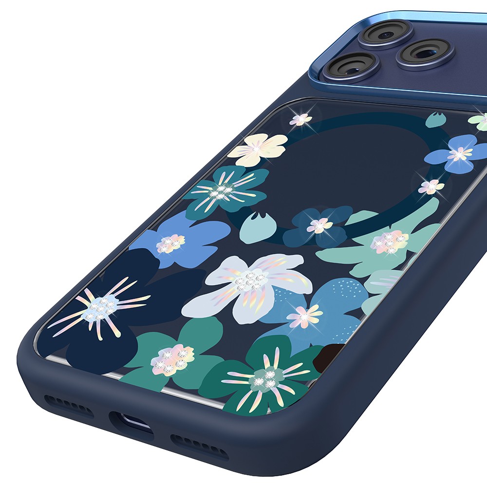 Apple iPhone 17 Pro Uyumlu Kılıf M-safe Şarj Özellikli Çiçek Tasarımlı Mutural Flower Serisi Kapak - 5