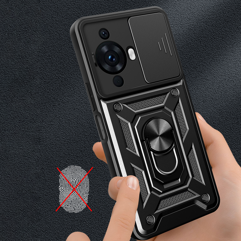 Huawei Nova Uyumlu 12S Kılıf Magnetik Standlı Kamera Korumalı Zore Sürgülü Vega Kapak - 6