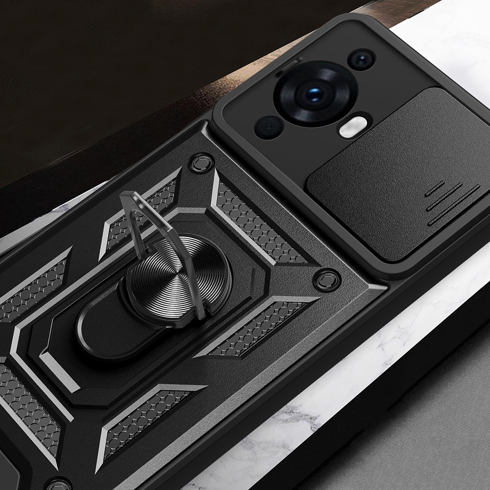 Huawei Nova Uyumlu 12S Kılıf Magnetik Standlı Kamera Korumalı Zore Sürgülü Vega Kapak - 8