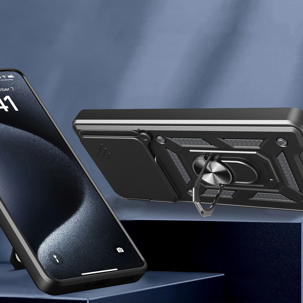 Realme Note 60 Kılıf Magnetik Standlı Kamera Korumalı Zore Sürgülü Vega Kapak - 2