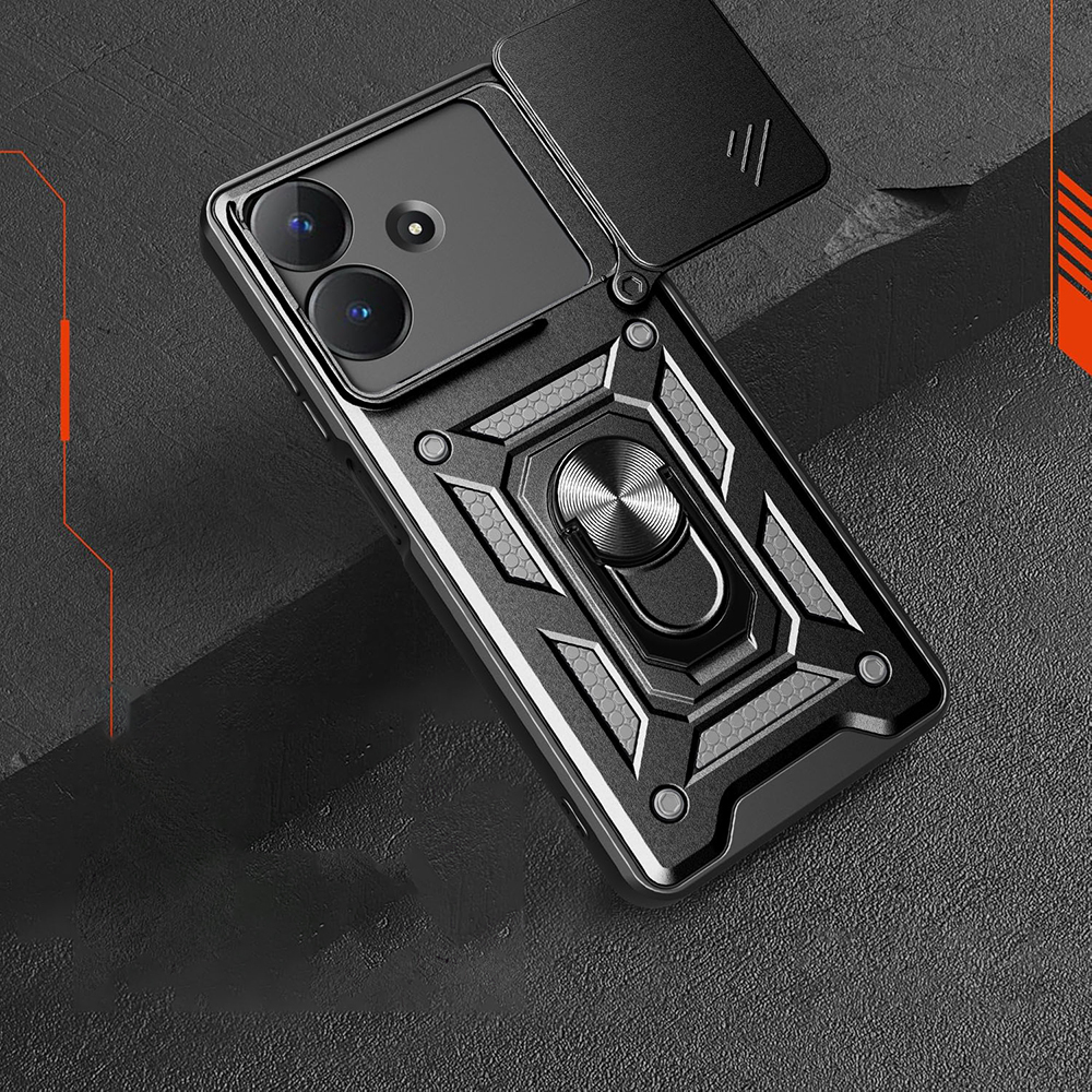 Realme Note 60 Kılıf Magnetik Standlı Kamera Korumalı Zore Sürgülü Vega Kapak - 7