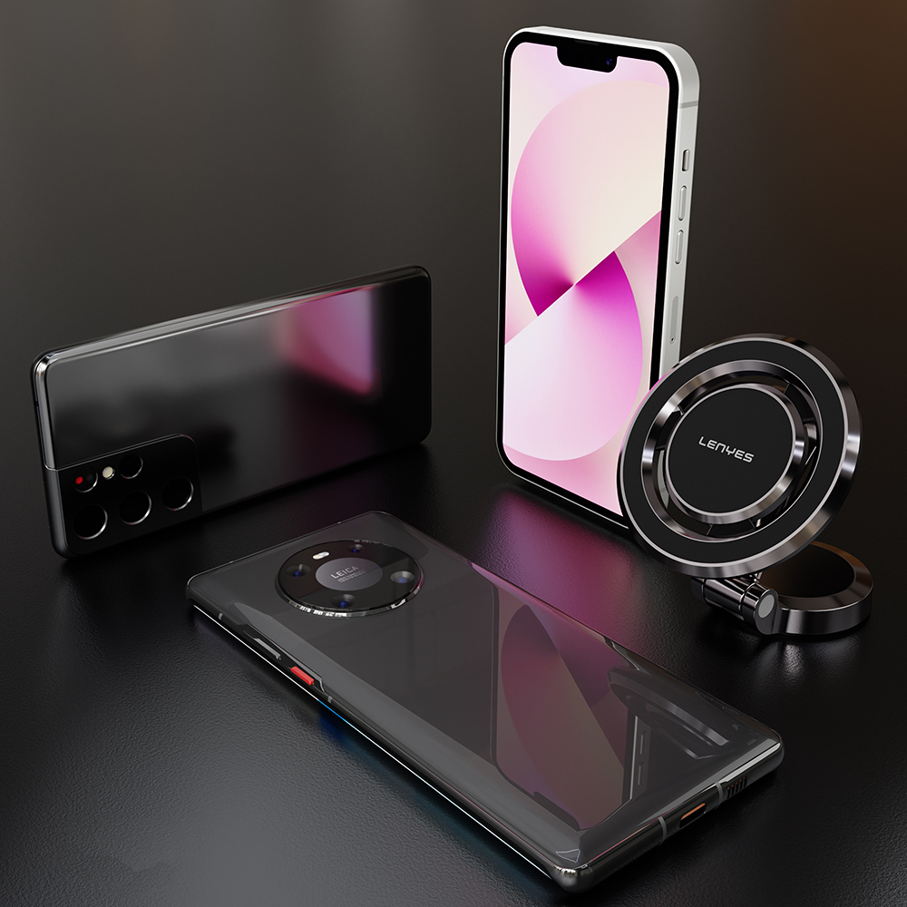 Lenyes CR160 Magnetik MagSafe 360° Oynar Başlıklı Araç İçi Telefon Tutucu - 6