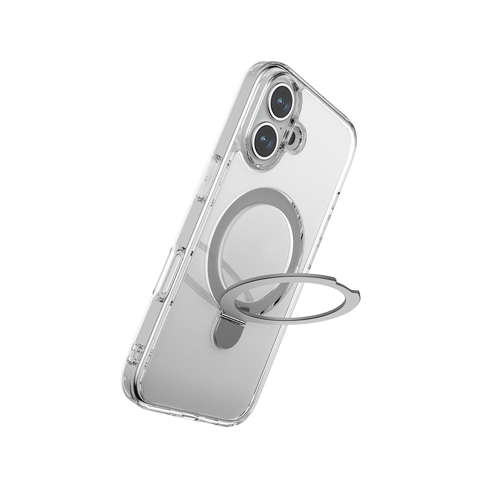 Apple iPhone 16 Uyumlu Kılıf Magsafe Şarj Özellikli Raptic Air Stand Serisi Buzlu Transparan Tasarımlı Standlı Kapak - 1